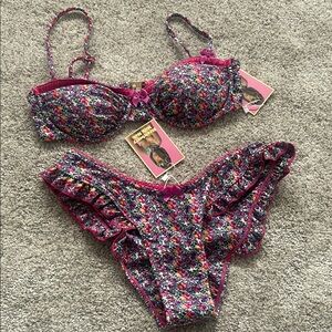 Strawberry Milk Mob Floral Bikini